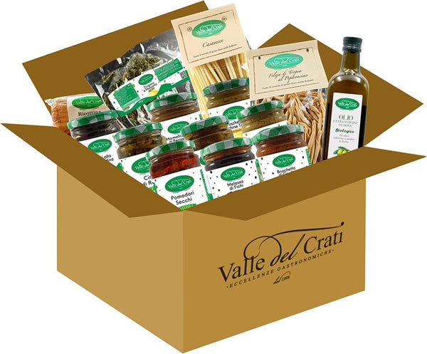 Box con pasta, olio, spezie e conserve - 14 Prodotti (Calabri) - Valle del Crati