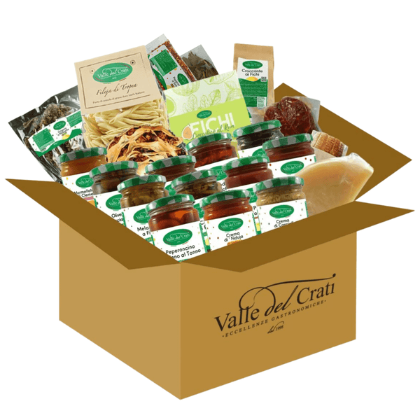 Box con salumi, formaggi, dolci, fichi e conserve - 22 Prodotti (Dispensa) - Valle del Crati