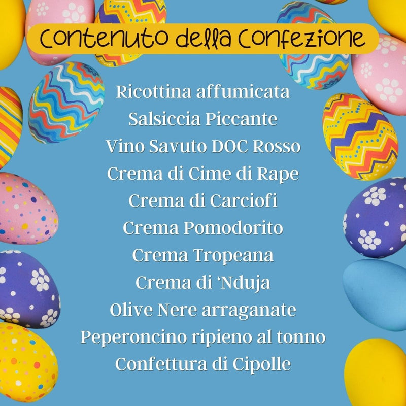 Confezione Regalo di Pasqua con 11 Specialità gastronomiche - Valle del Crati